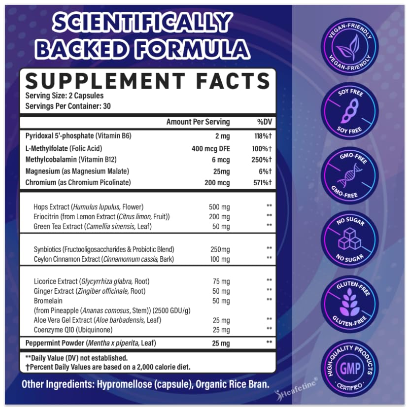 Heafetine GLP-1 bottle on kitchen shelf suggesting daily health routine.