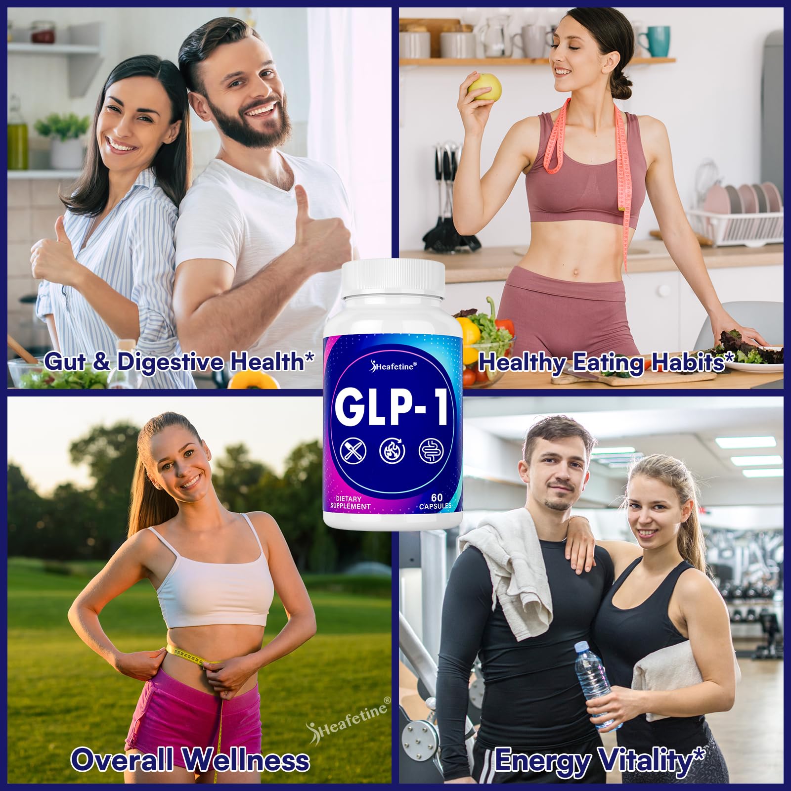 Heafetine GLP-1 vegetarian-friendly formula displayed.