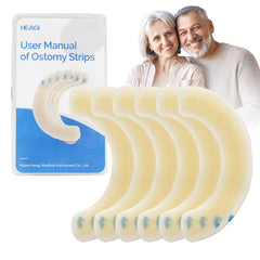 Heagimed 60PCS ostomy barrier strips packaging, showcasing skin-friendly hydrocolloid adhesion.