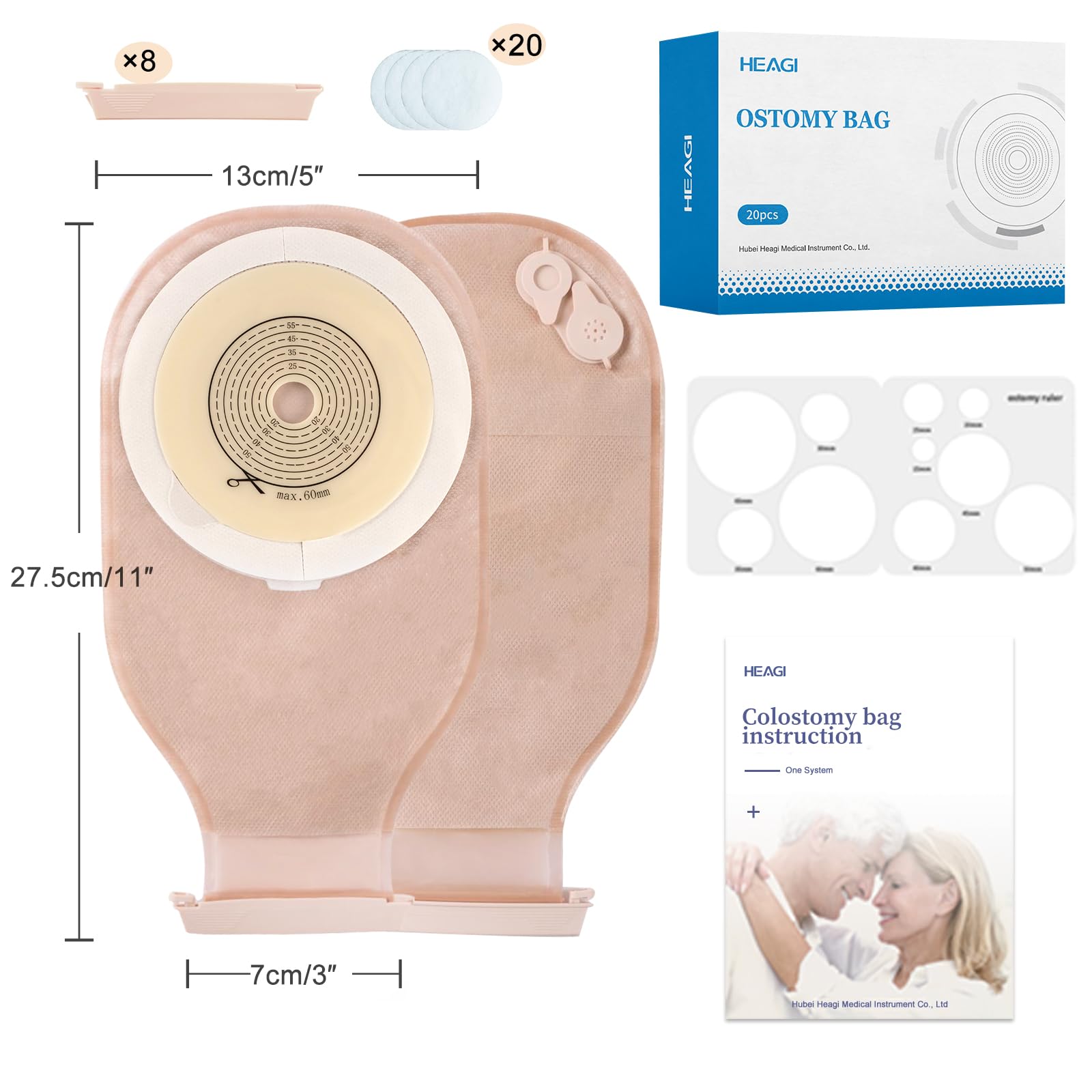 Heagimed aroma tablets enhance freshness inside the bag.