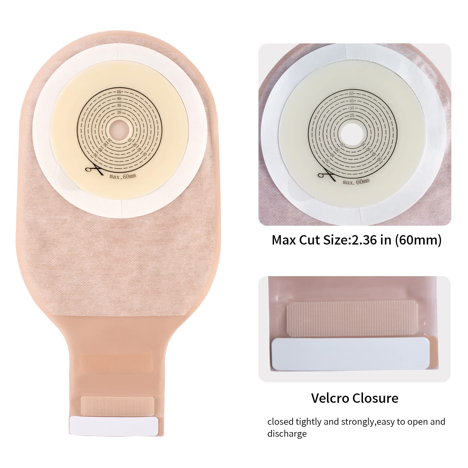 Heagimed cut-to-fit stoma measurement card for precise sizing.