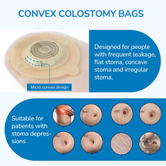 Heagimed cut-to-fit up to 45 mm bag adapts stoma size.