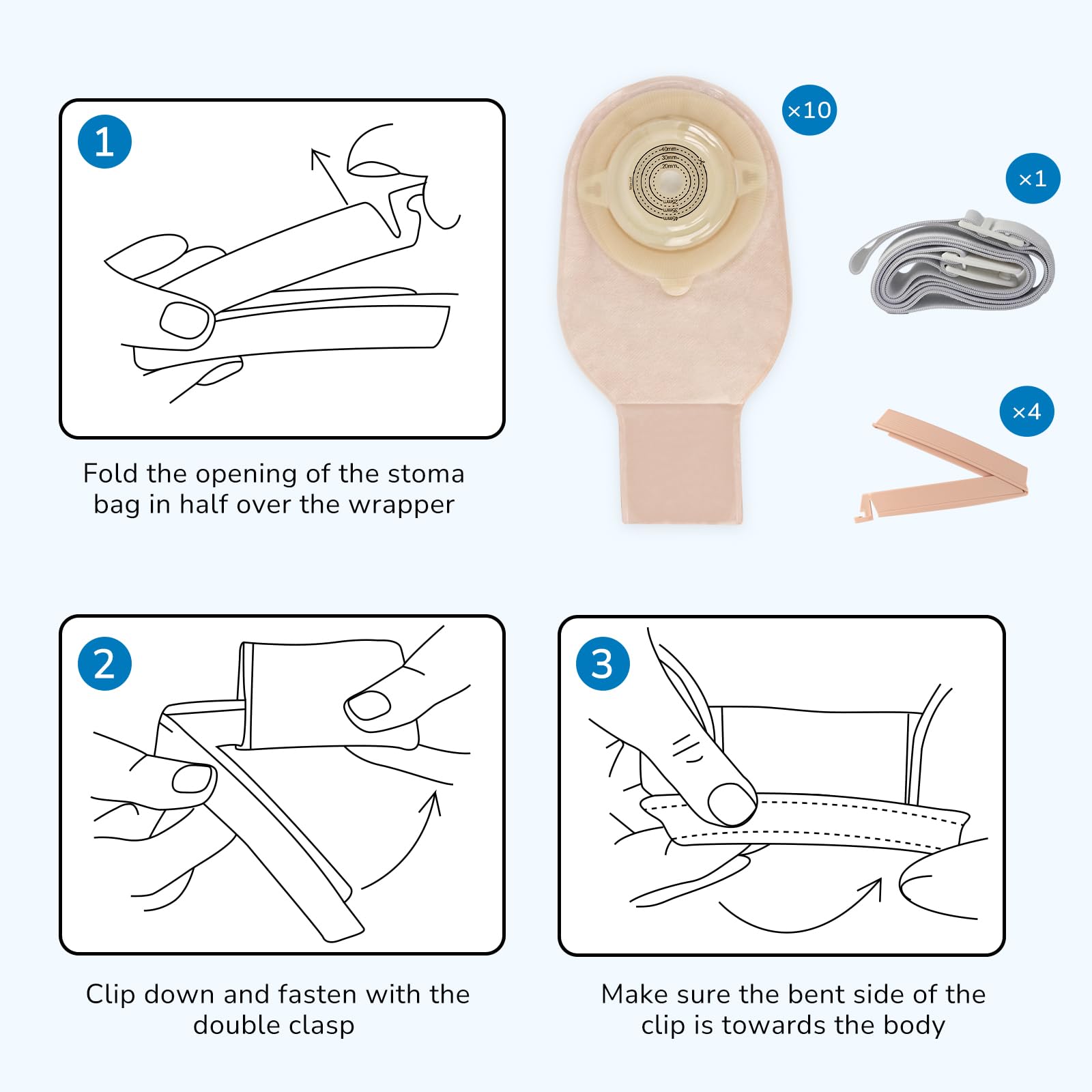 Heagimed stoma measurement card for precise sizing.