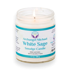 Heal The Masses White Sage Candle packaging showcases premium natural fragrance for cleansing spaces.