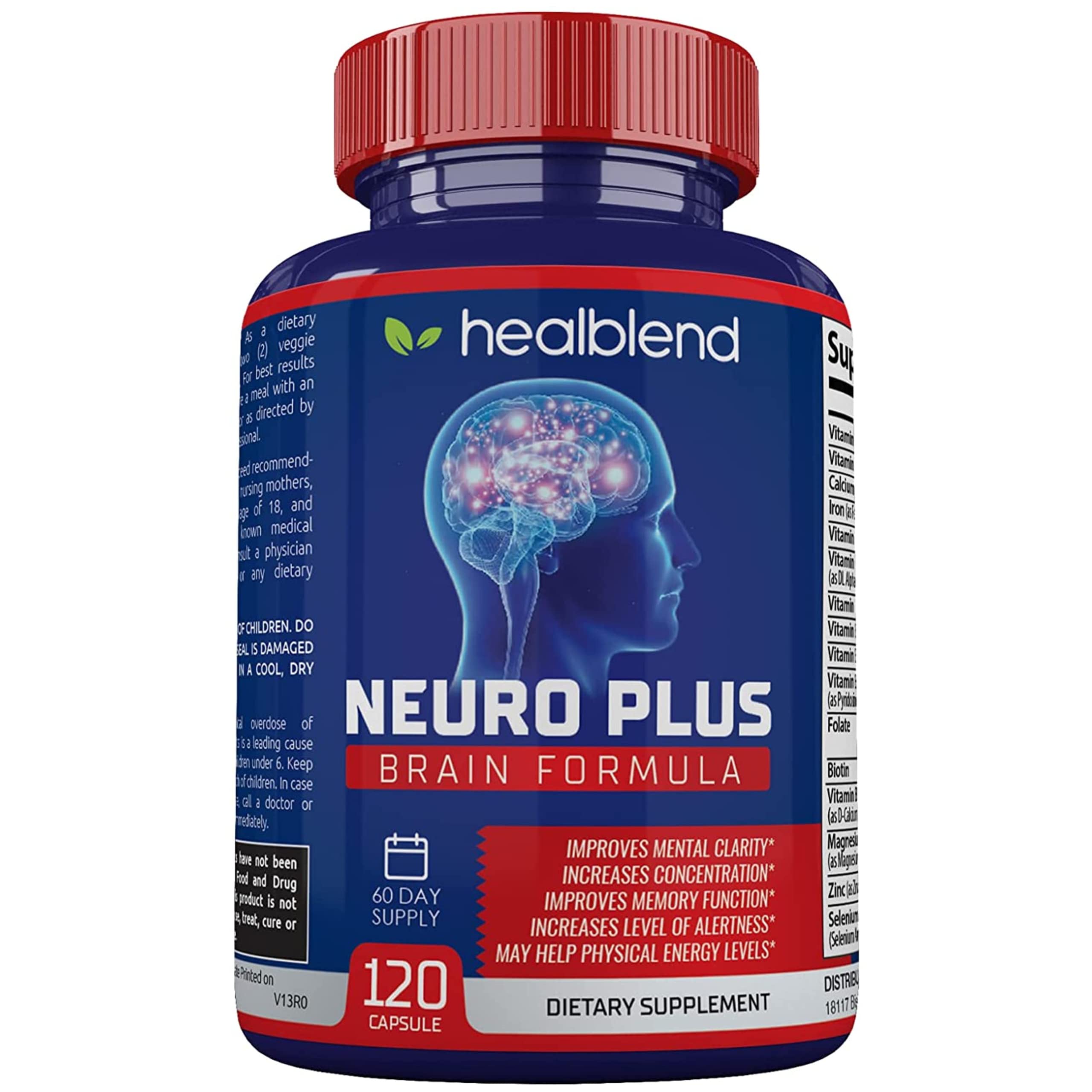 Healblend Neuro Plus bottle front view suggesting sharper focus.