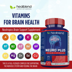 Healblend Neuro Plus capsules in blister pack for daily mental energy.
