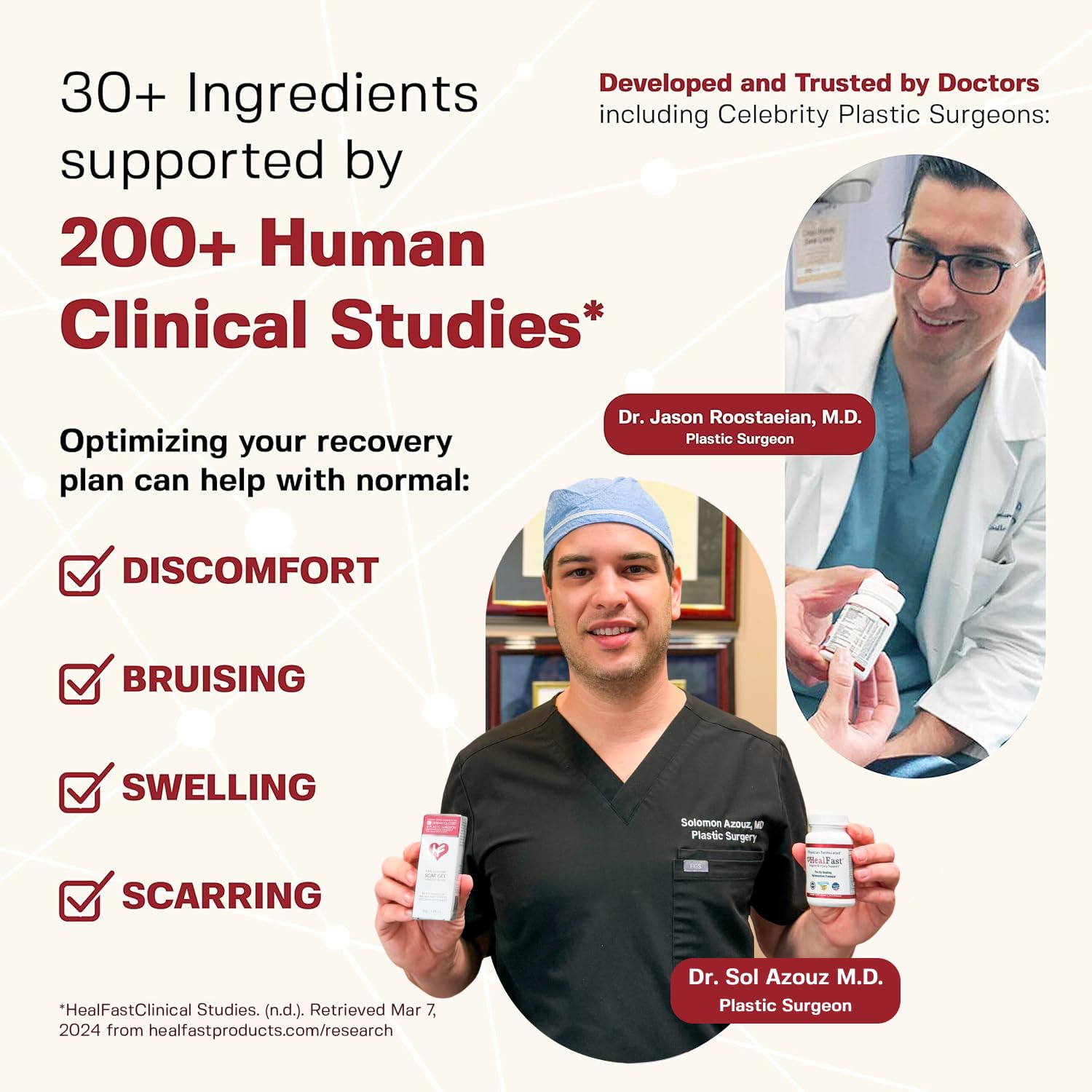 HealFast post-op regimen daily doses designed for after-surgery nutrition