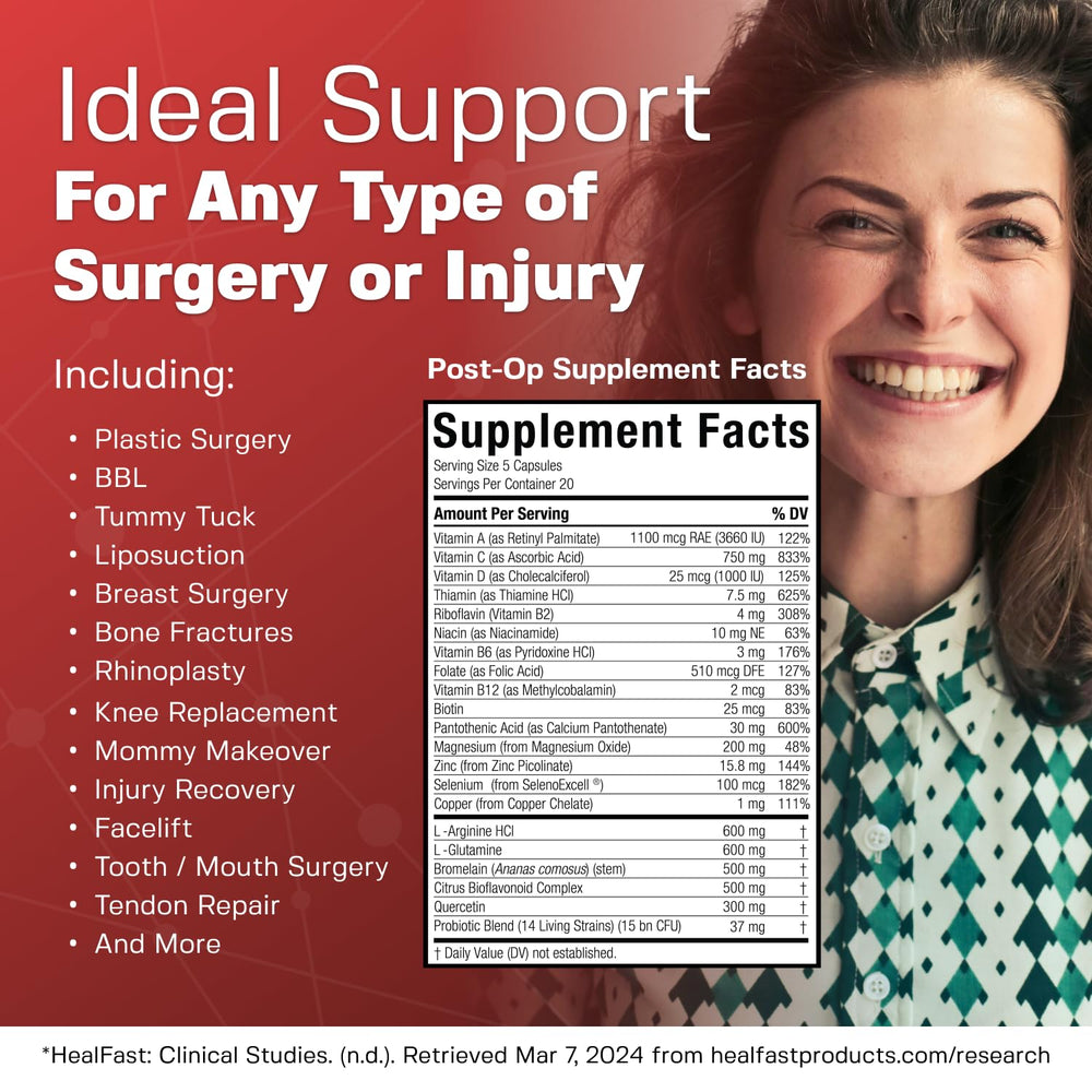 HealFast probiotic blend bottle promoting gut-friendly recovery support