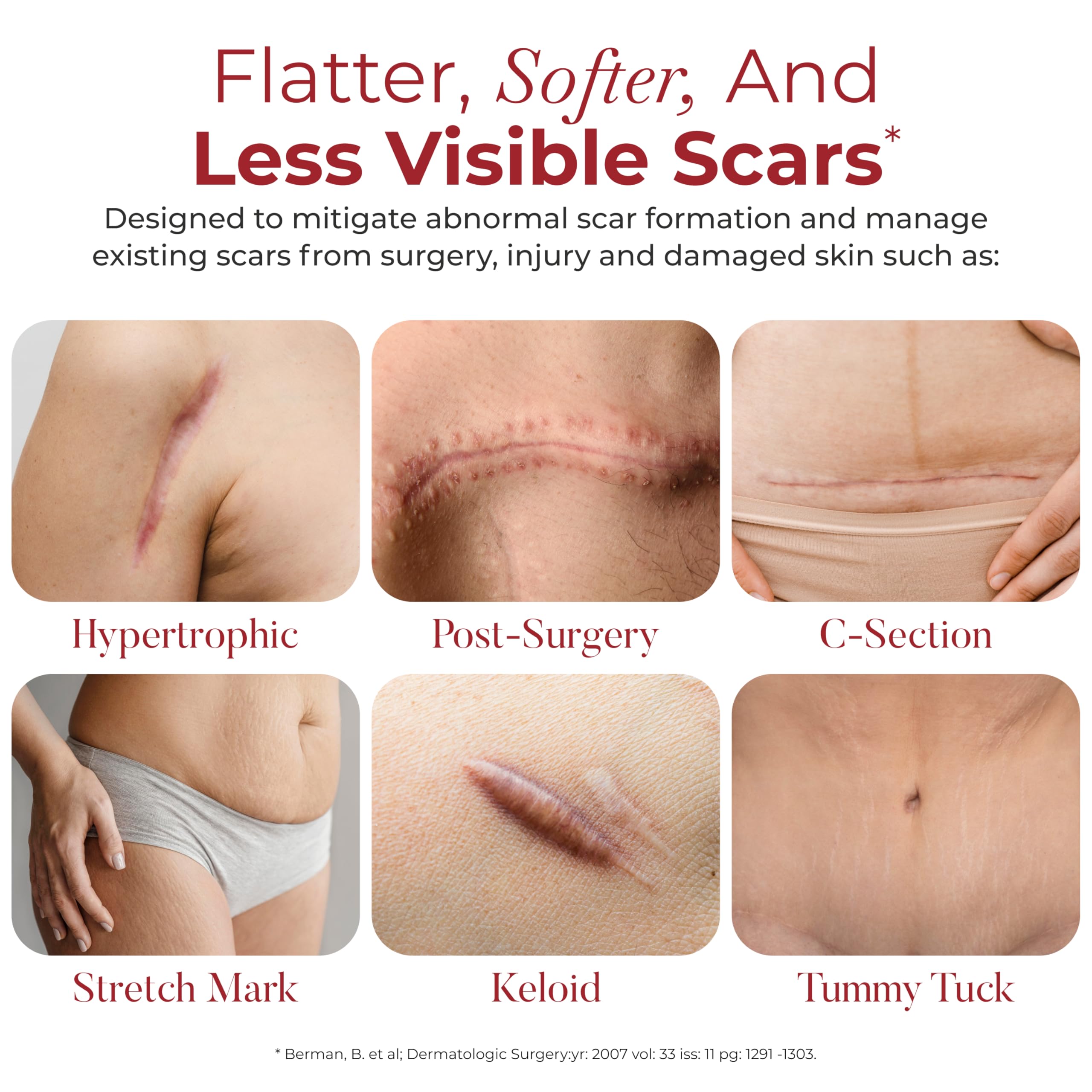 HealFast silicone scar tape over acne scars to support even skin texture.
