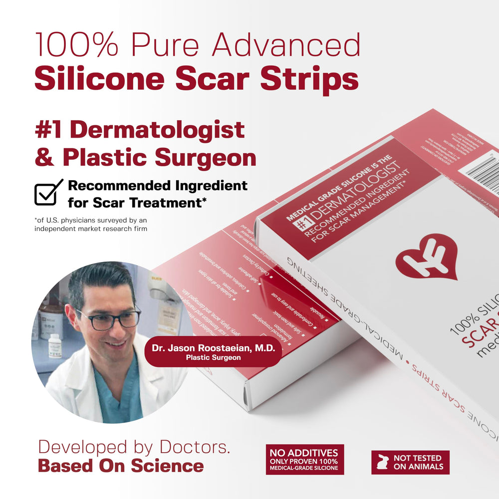 HealFast silicone scar tape for keloids helps smooth texture with medical-grade silicone.