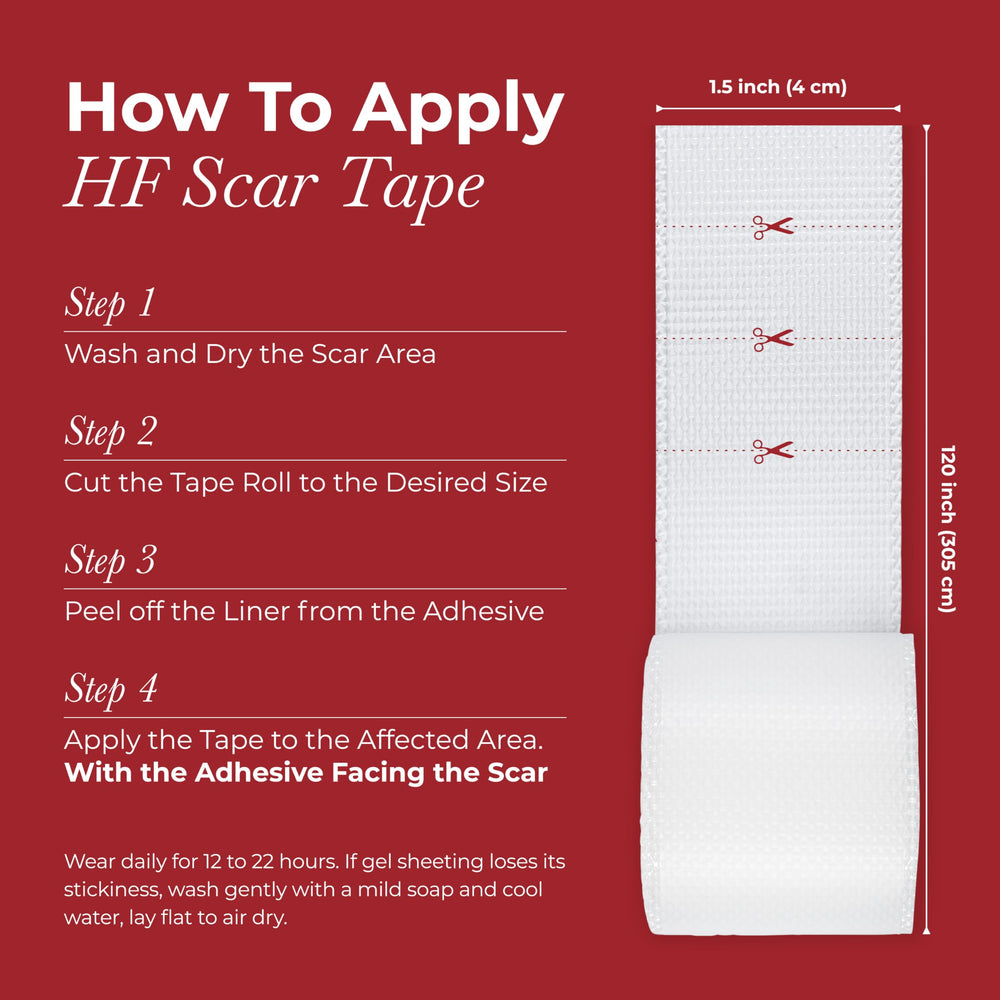 HealFast silicone scar tape ready for daily scar care and maintenance.