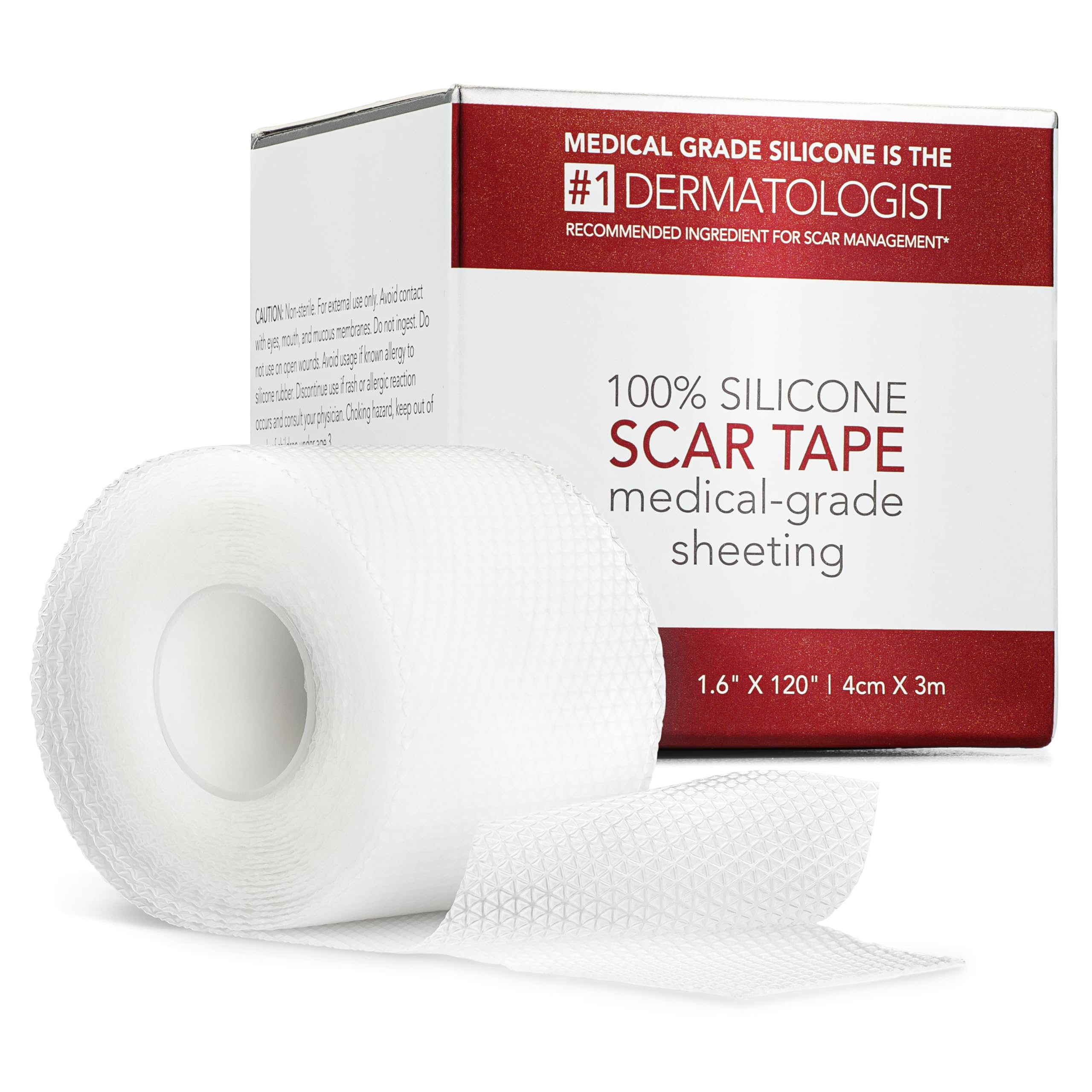 HealFast silicone scar tape applied to a surgical scar for discreet support.