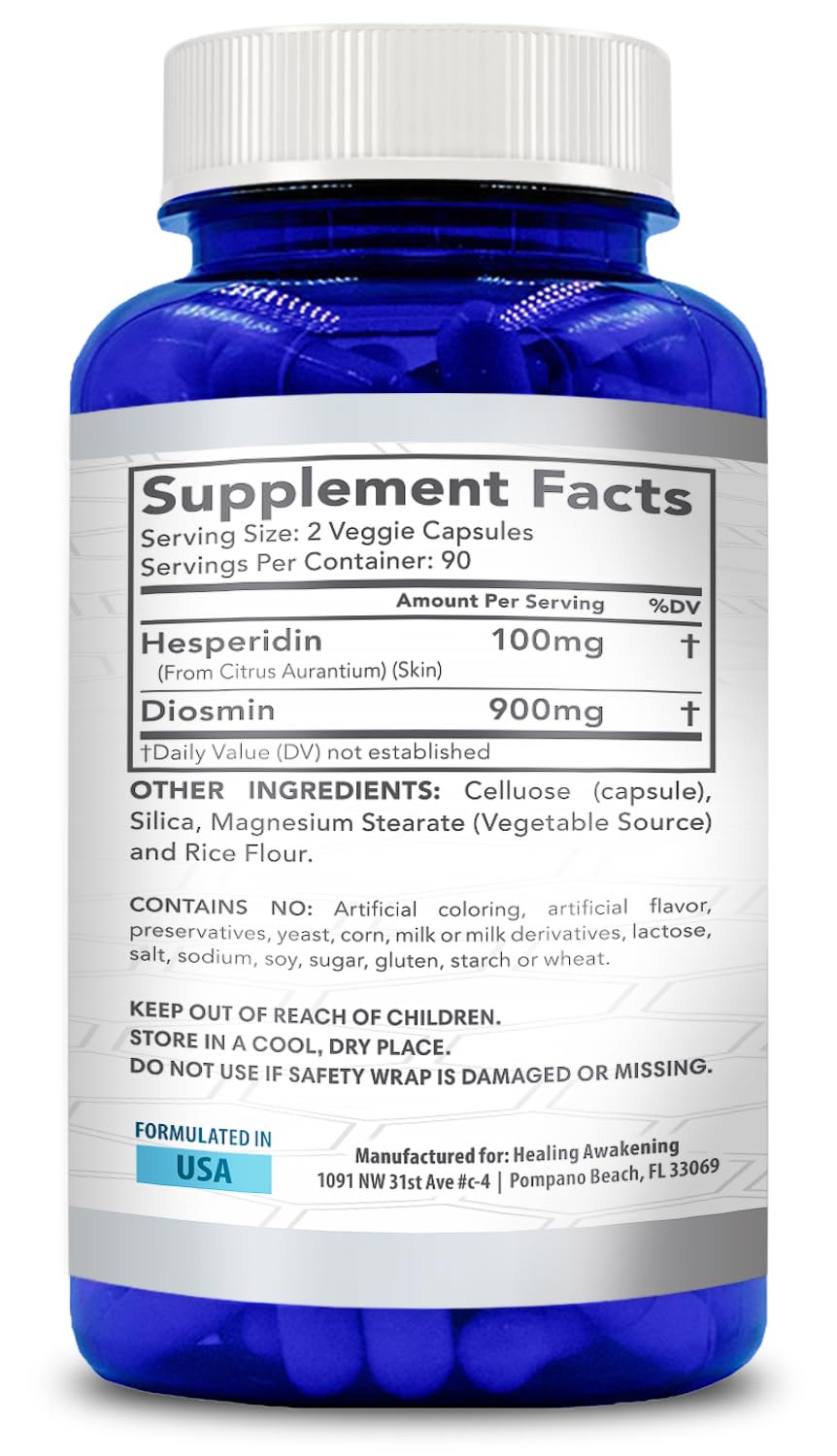 Healing Awakening Hesperidin Plus capsules close-up highlighting premium ingredients