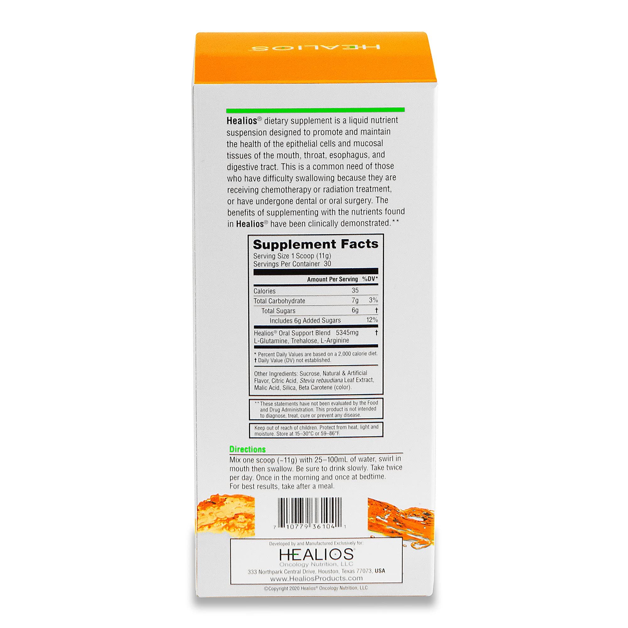 Healios unflavored powder container for versatile mixing.