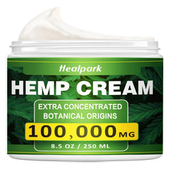 Healpark Hemp Cream 8.5oz bottle supports daily skin hydration