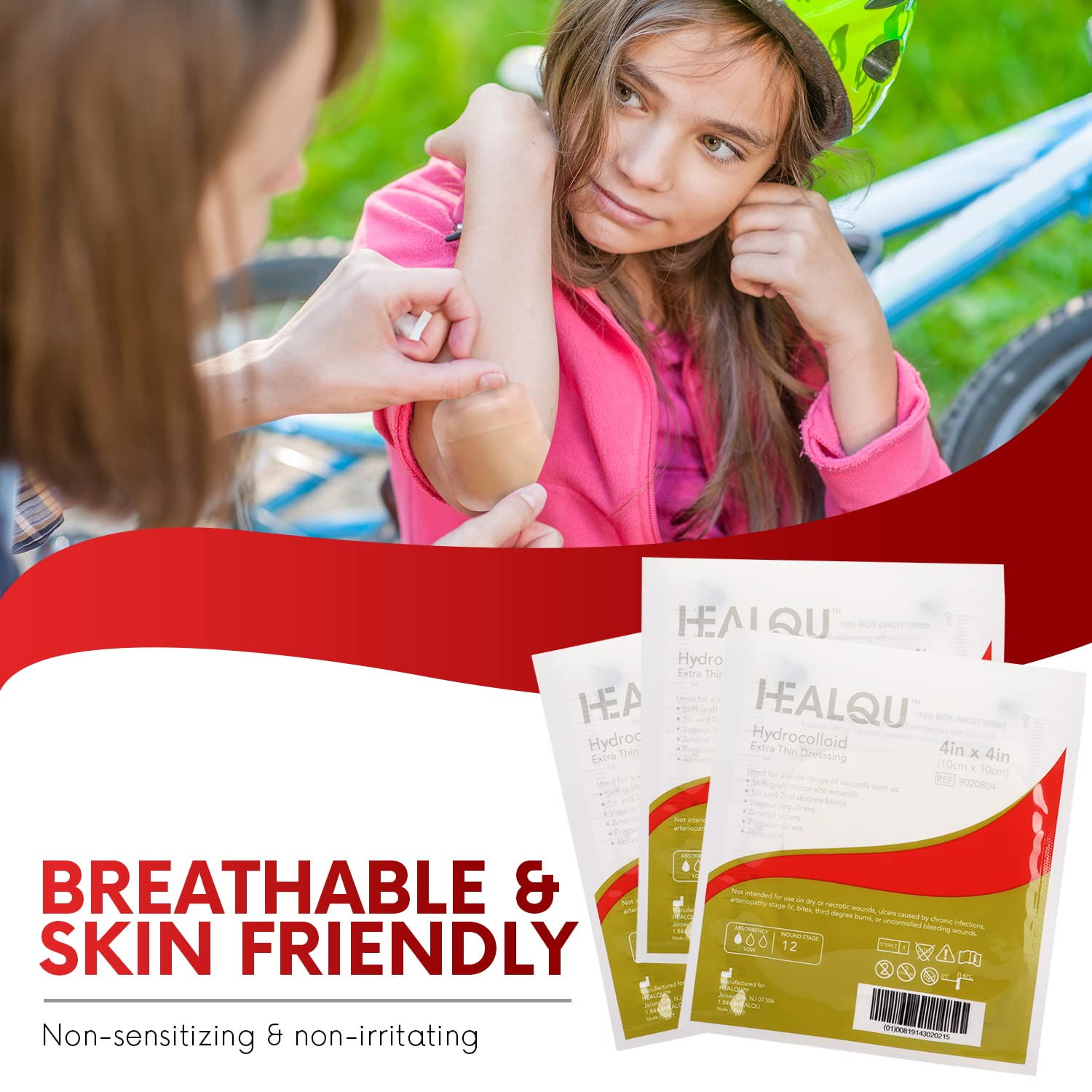  Healqu barrera protectora para heridas facilita curación suave sin irritación.