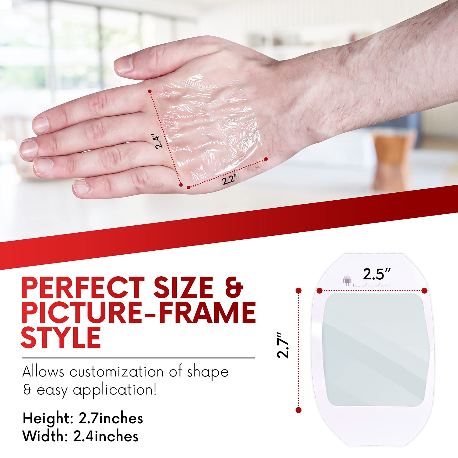Healqu dressing closeup shows adhesive film for secure, comfortable wear