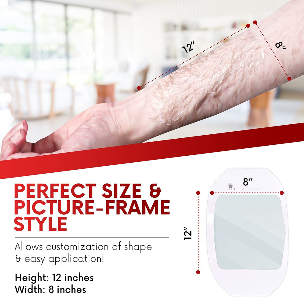 Healqu dressing application close-up showing easy placement and skin conformity.