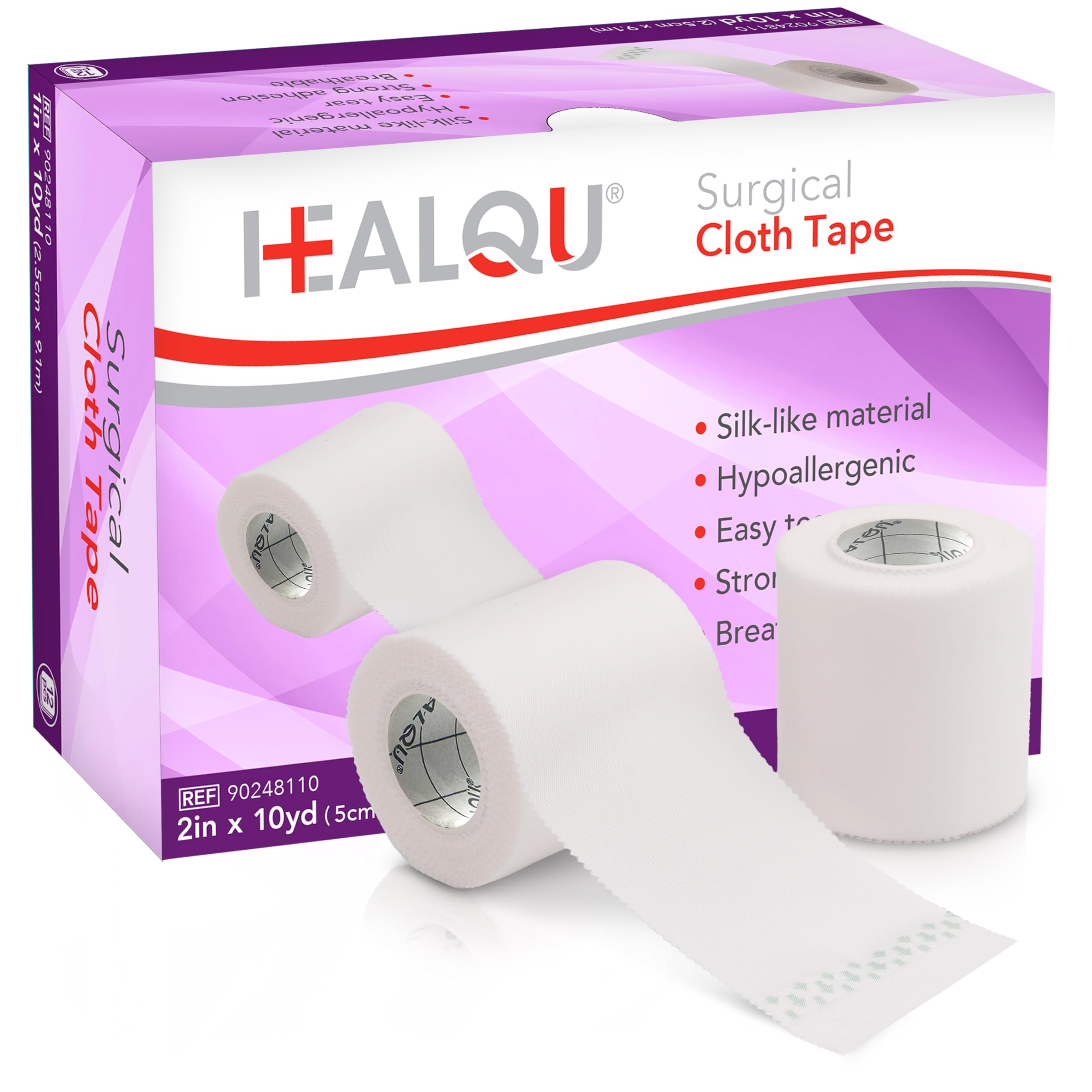 Healqu Silk Like Tape box and rolls for organized wound care.