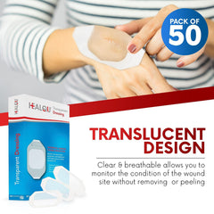 Close-up of Healqu film highlighting ultra-thin breathable coverage.