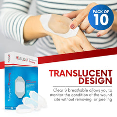 Healqu ultra-thin flexible dressing conforms to joints for comfort.
