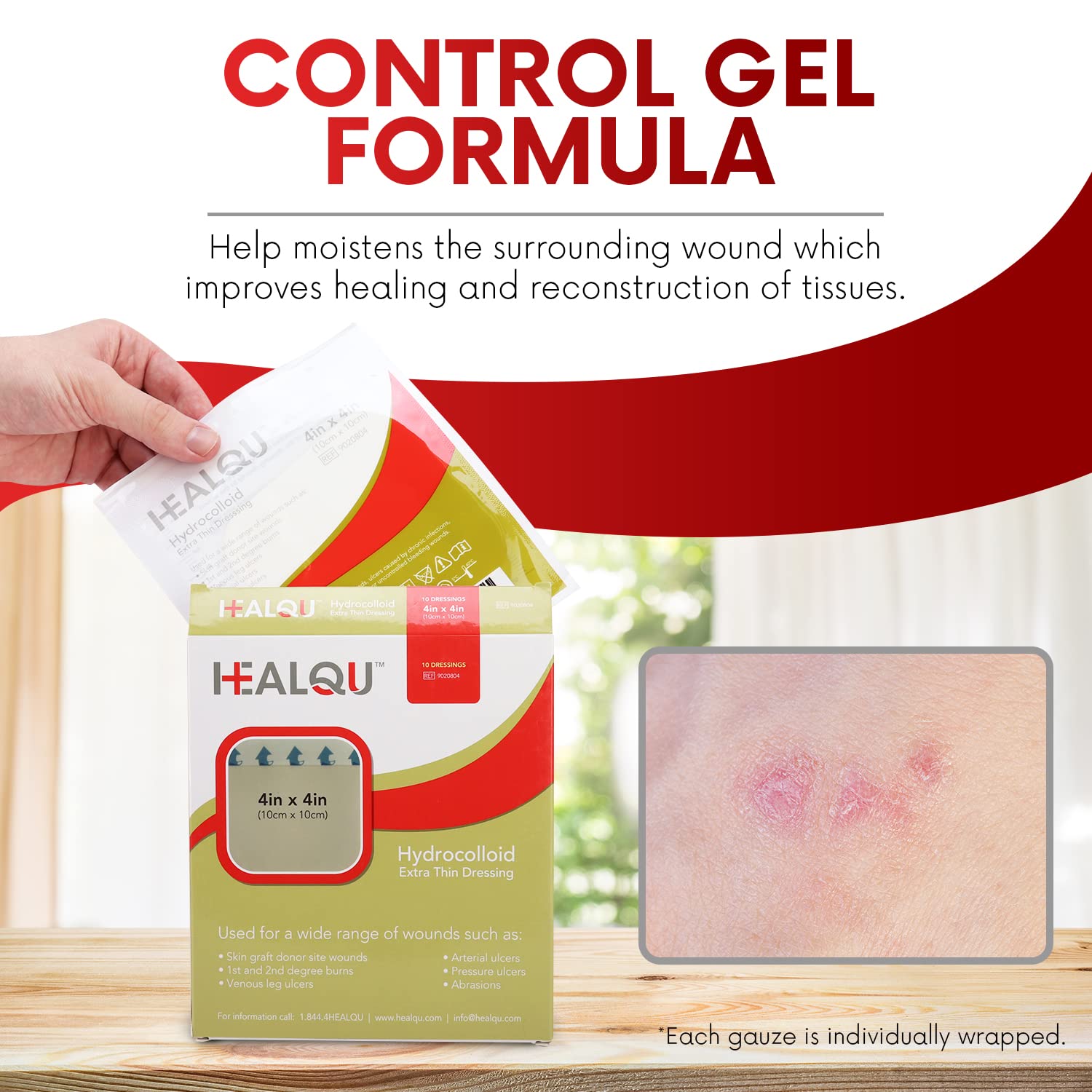  Healqu vendajes ofrecen protección y comodidad sostenida durante la curación.