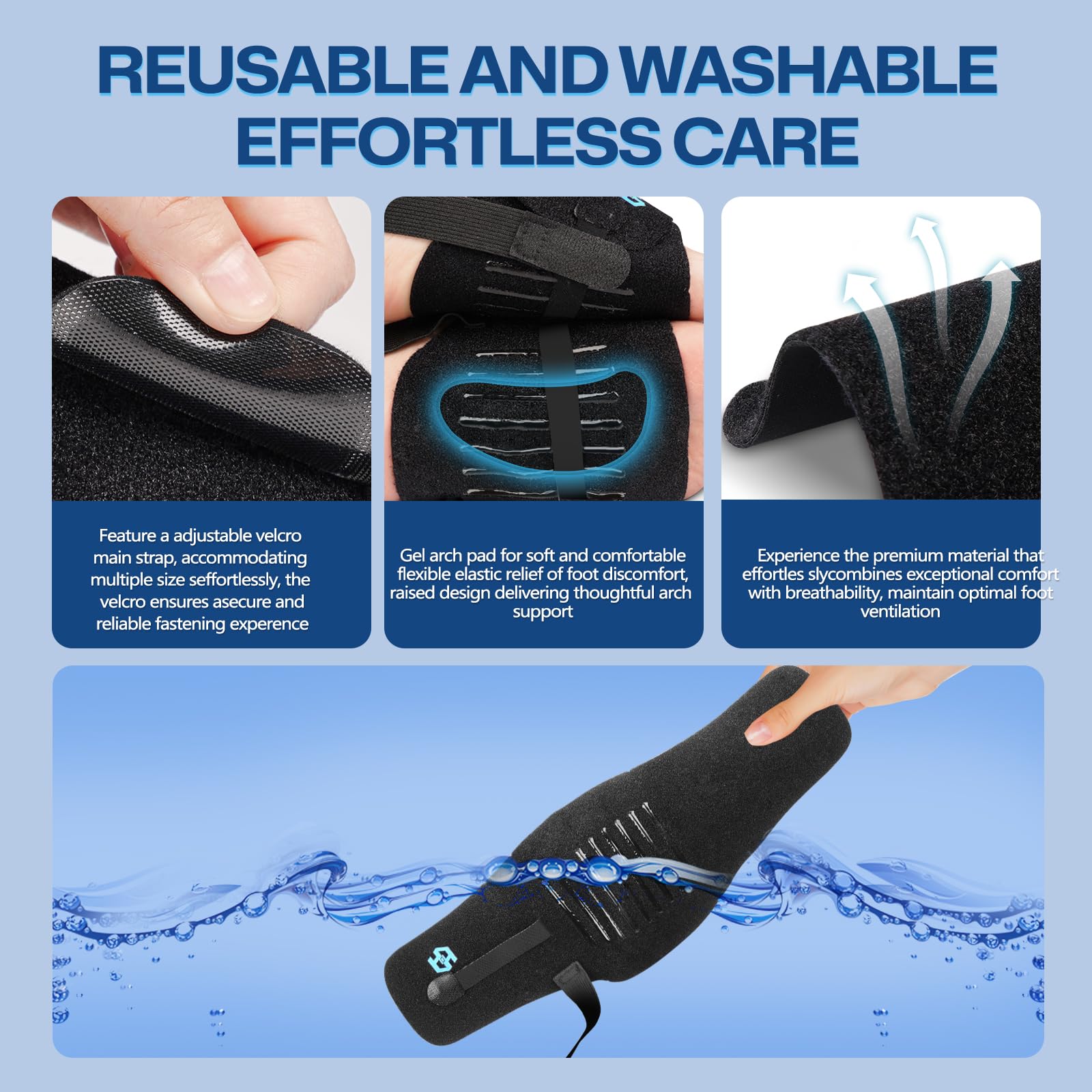 Healrecux arch-support brace cushions the foot for long lasting comfort