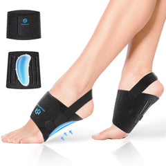 Healrecux arch-support brace under the arch with gel pad for added lift and comfort