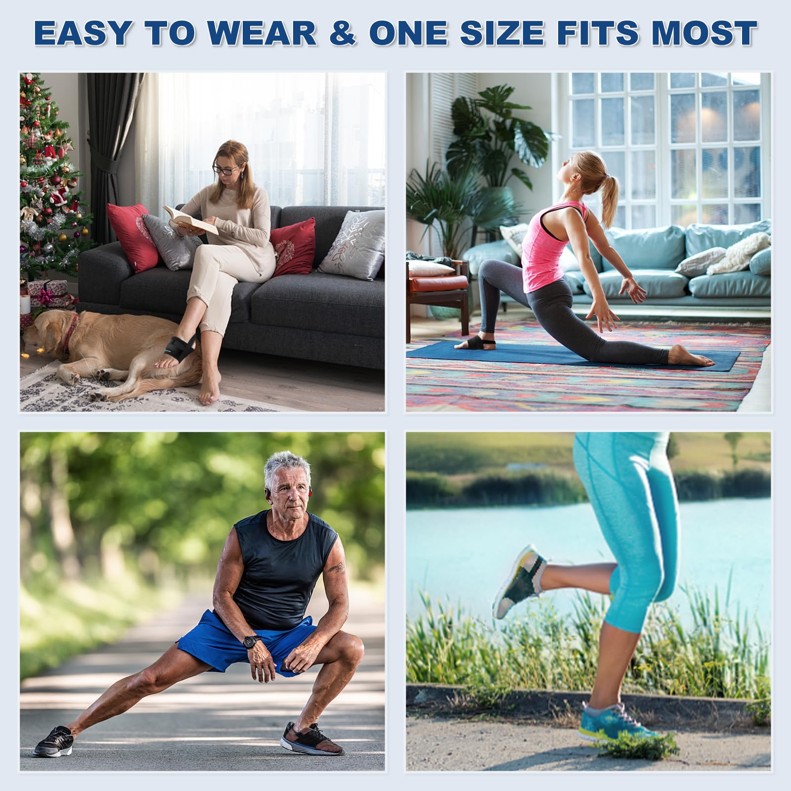 Wearable barefoot or with shoes for versatile arch protection.