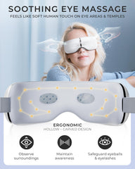 HealTek air compression massage eases eye strain for a comfortable, spa-like experience.