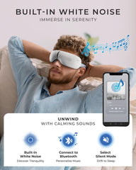 HealTek massager features Bluetooth and white noise for a tranquil, immersive relaxation.