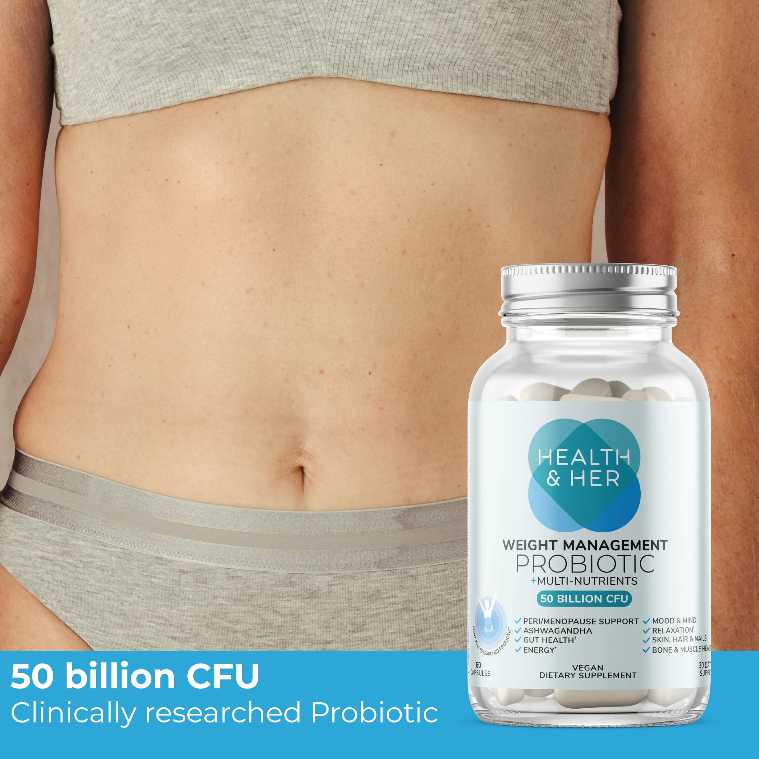 Health & Her bottle pour demonstrates easy daily intake.