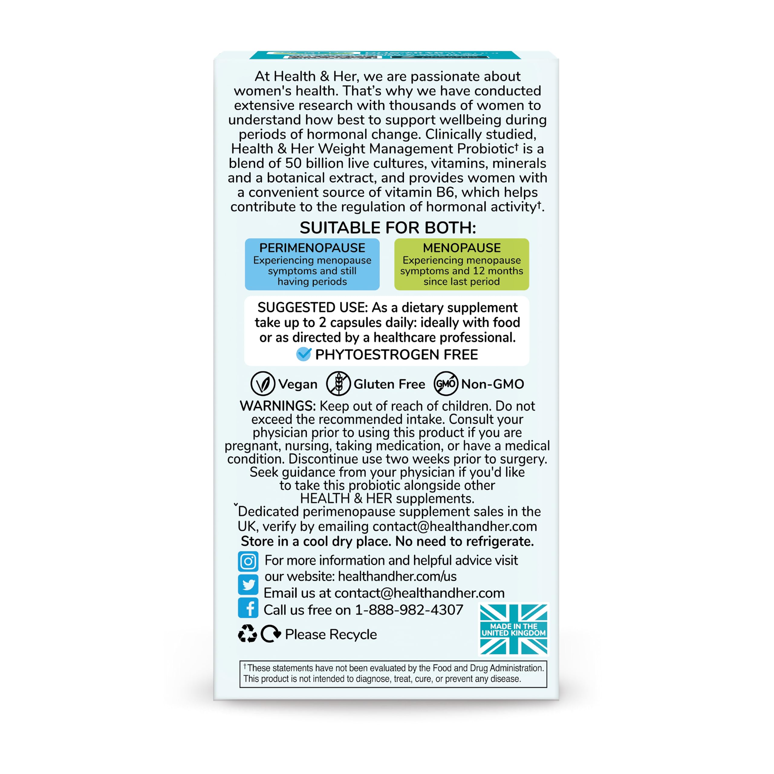 Health & Her cruelty-free seal spotlights ethical probiotic formulation.