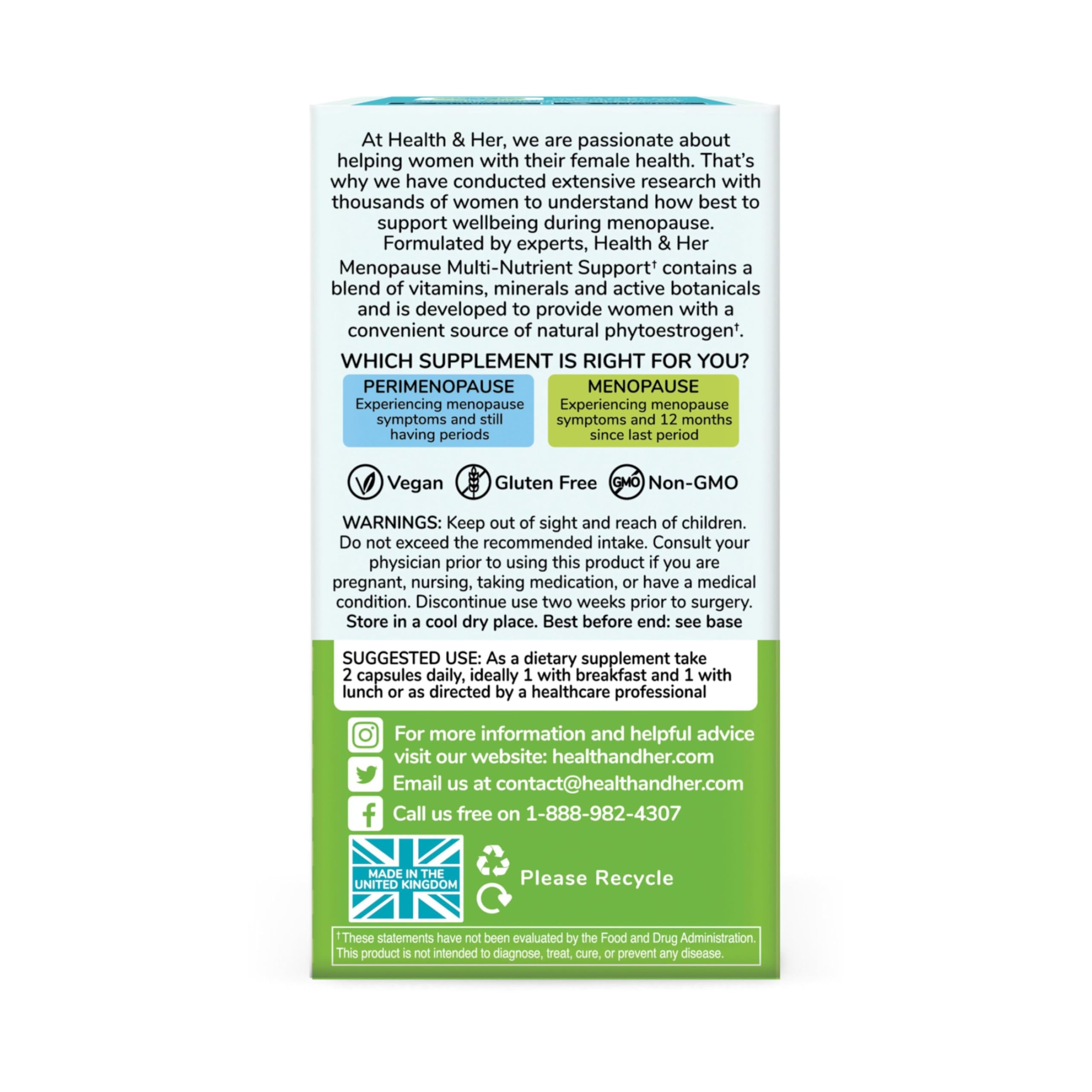 Health & Her UK-made packaging signals trusted quality for users.