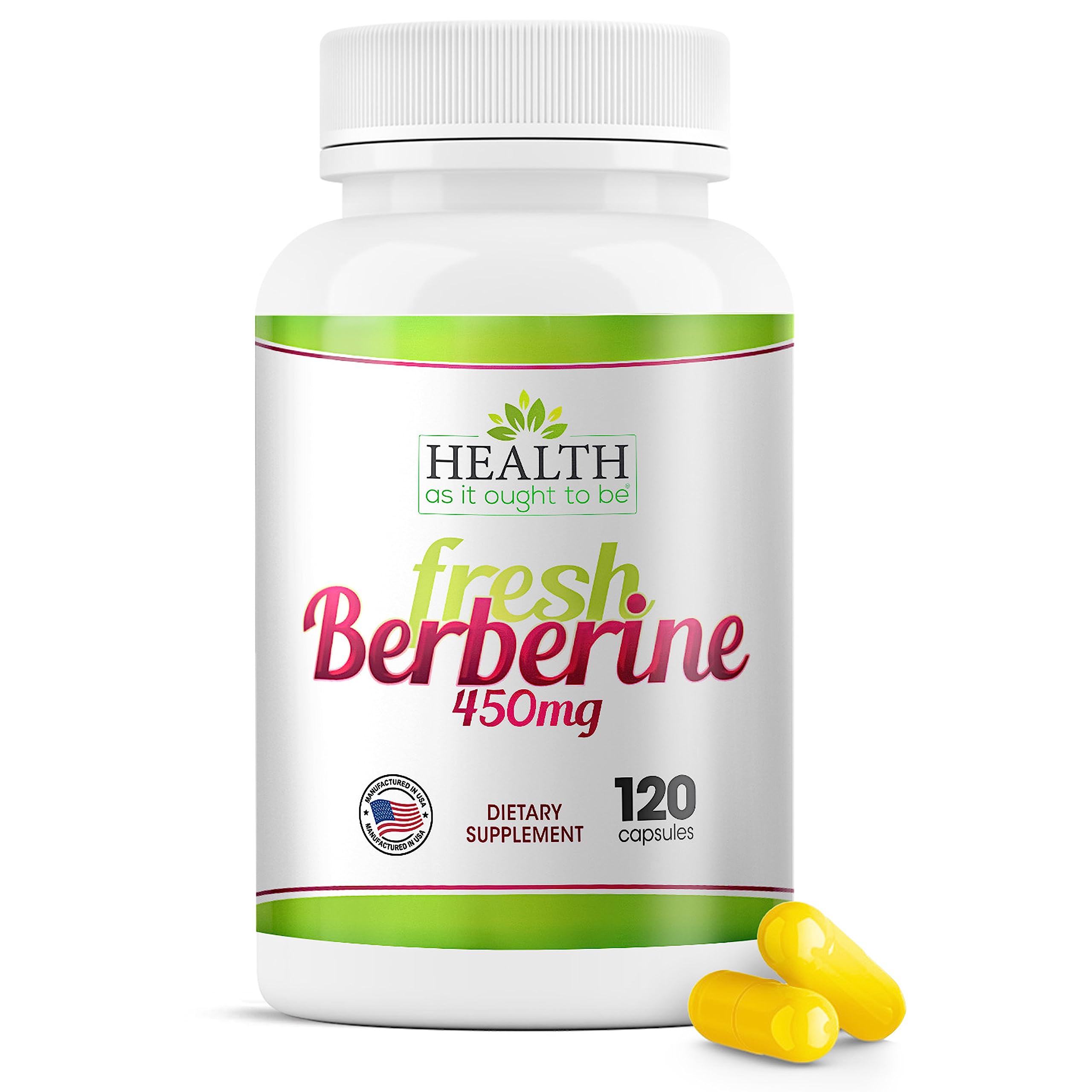 Health As It Ought To Be Fresh Berberine bottle front view for daily routine
