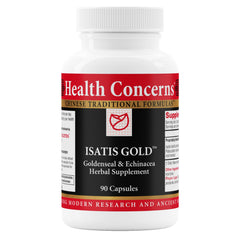 Health Concerns Isatis Gold capsules bottle for daily immune support.