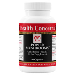 Health Concerns Power Mushrooms bottle with capsules for daily immune support