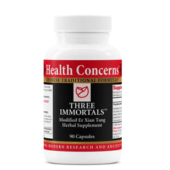Health Concerns Three Immortals herbal blend on label.