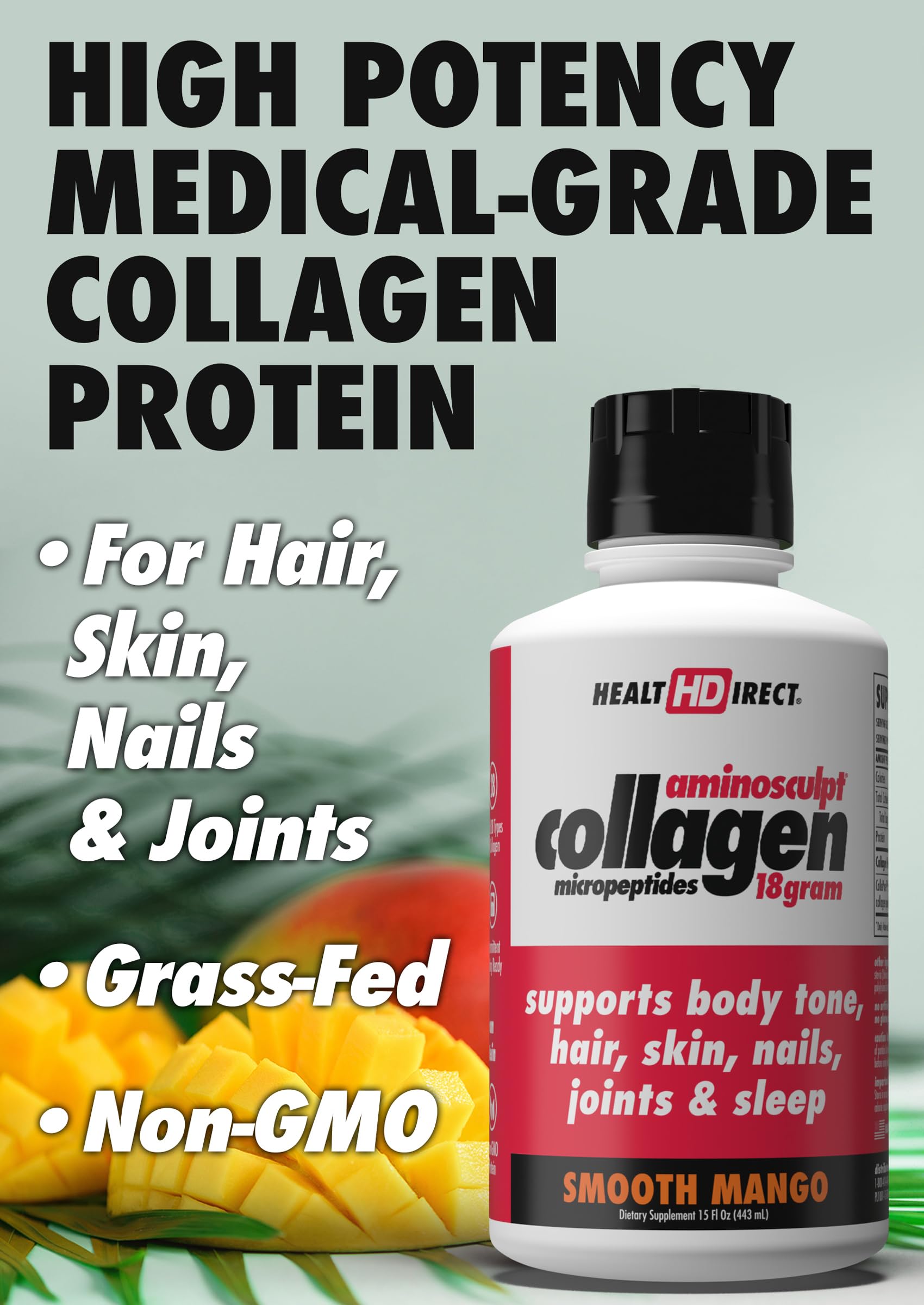 Ingredients panel underscores grass-fed, non-GMO formulation for quality