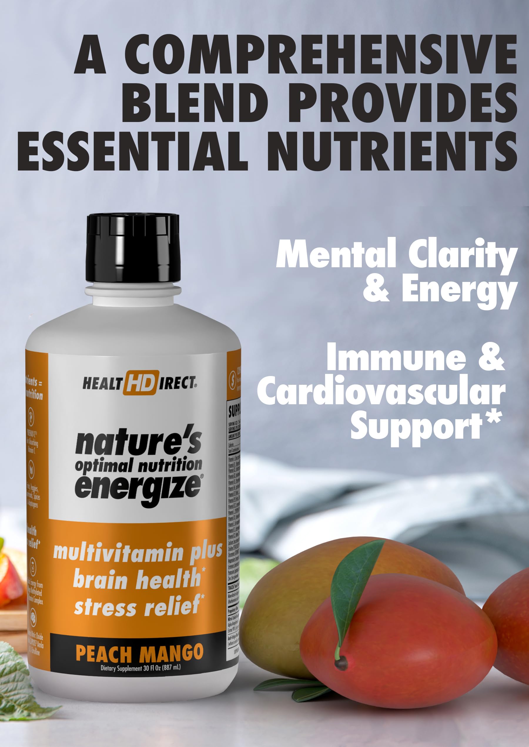 Close-up of Taurine, CAPROS, Sensoril ingredients in Energize formula