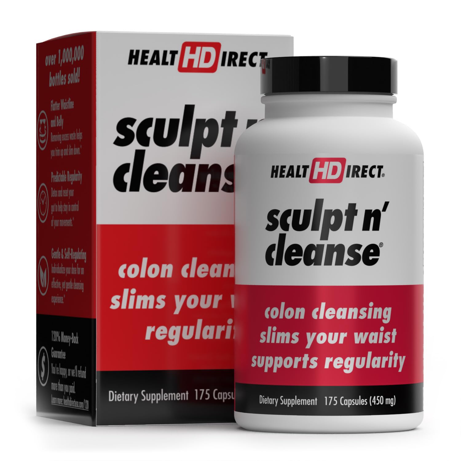 Health Direct Sculpt n' Cleanse bottle highlighting herbal cleanse for digestive comfort.