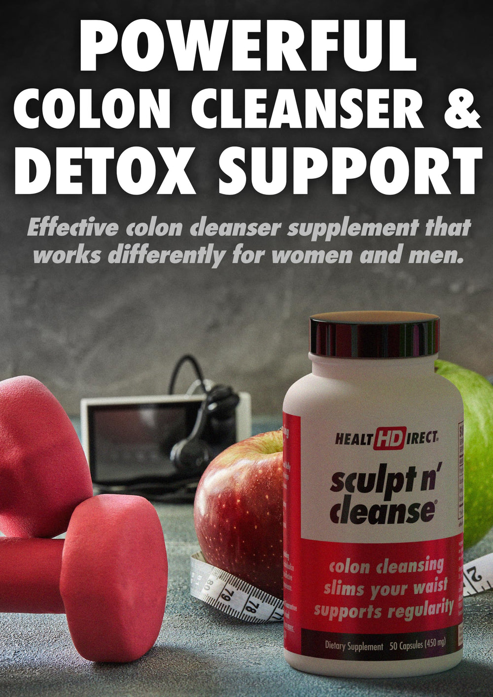 Health Direct Sculpt n' Cleanse digestive balance image conveys ease of use and relief.