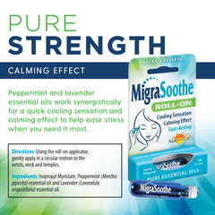 MigraSoothe applied to pressure points for a calming sensation.