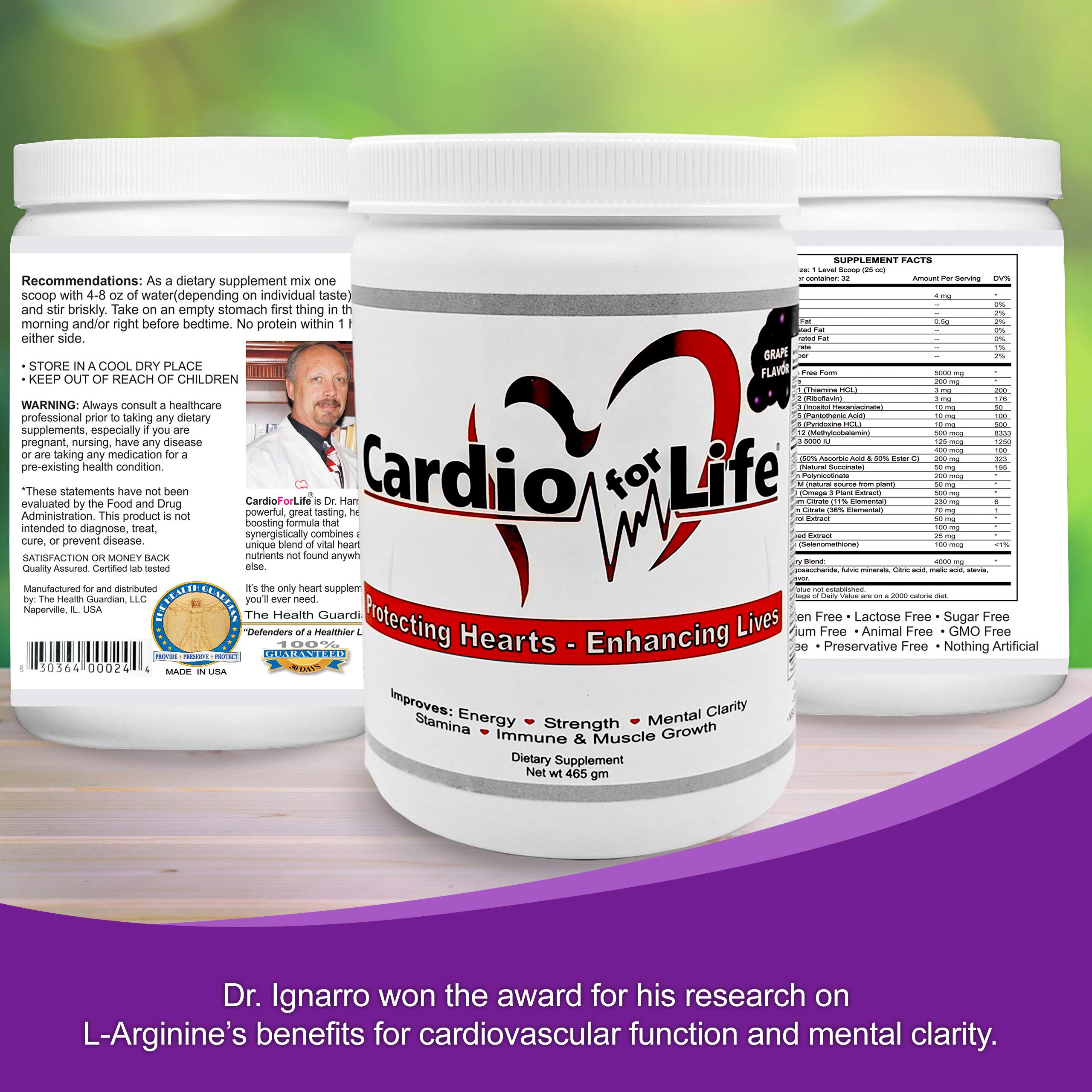 Grape flavor CardioForLife mixes easily with water or juice