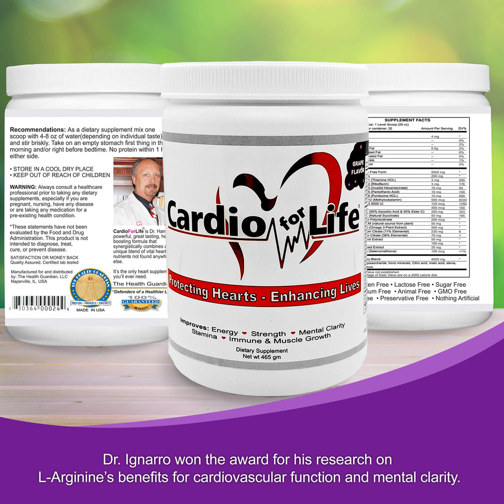 Grape flavor CardioForLife mixes easily with water or juice