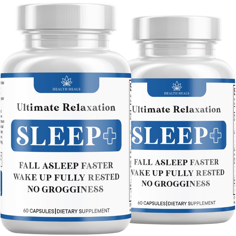 Health Heals Relaxation Sleep Aid bottle promoting a calm nightly routine