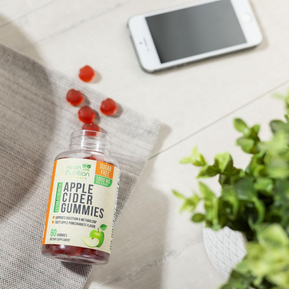 Health Nutrition Naturals gomitas ACV 1000 mg, envase reciclable y práctico.