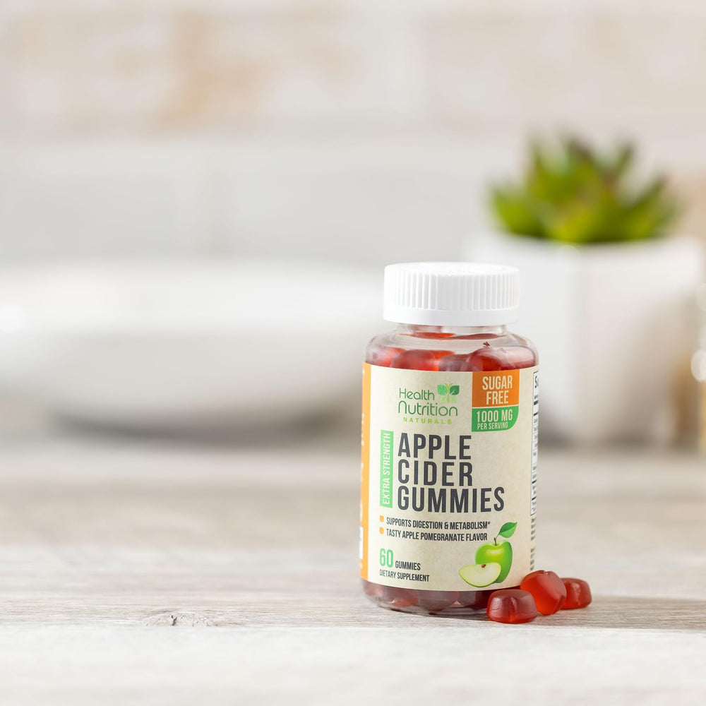 Health Nutrition Naturals gomitas ACV 1000 mg, textura gomosa y sabor suave.