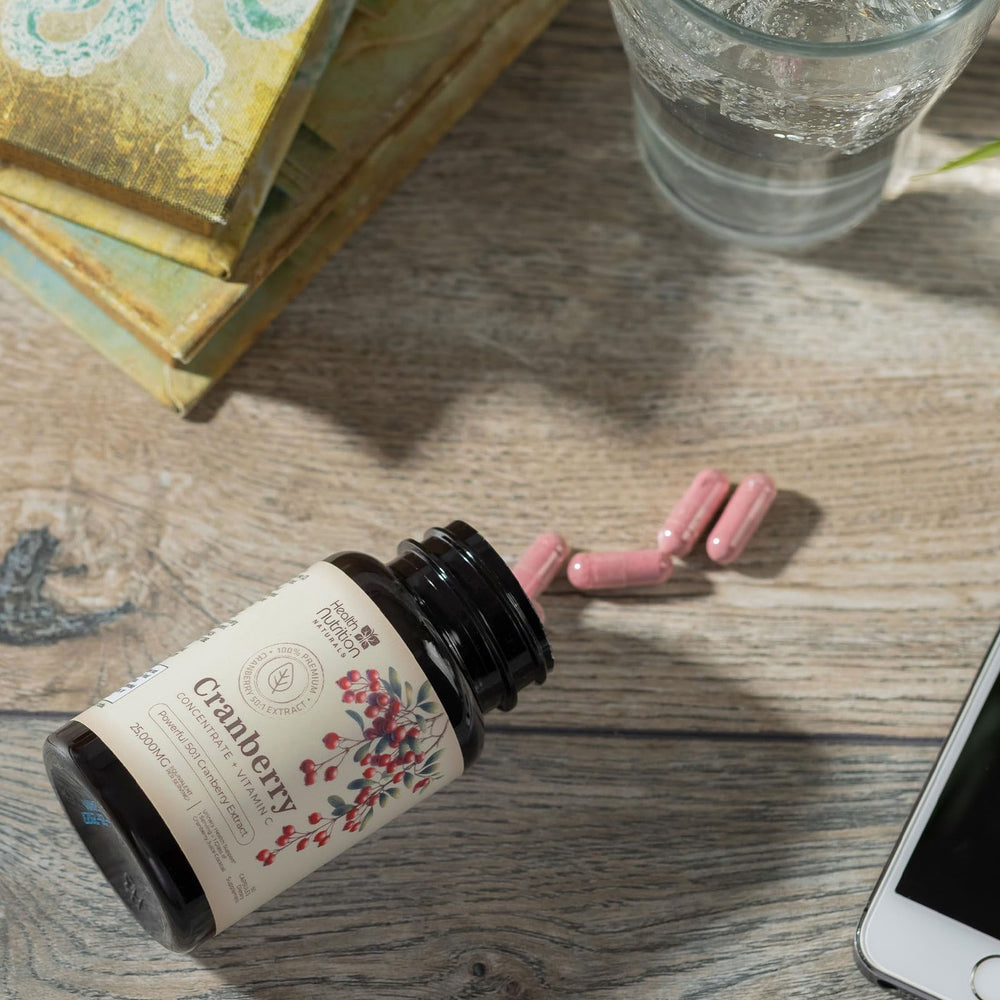 Health Nutrition Naturals Cranberry Pills close-up emphasizes easy swallowing