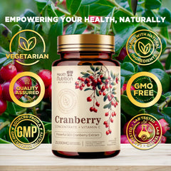Health Nutrition Naturals Cranberry Pills with Vitamins C and E on label